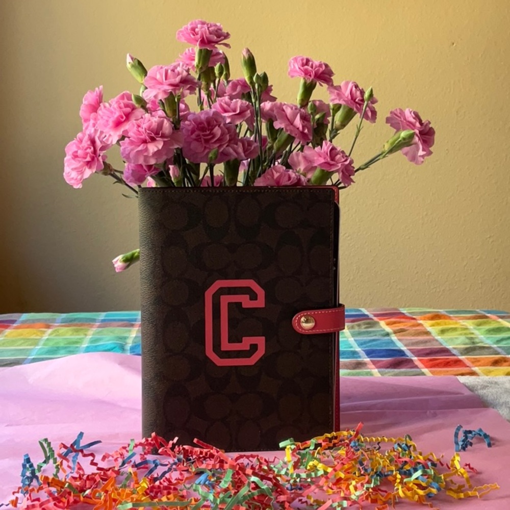 Coach Brown and Pink Notebook